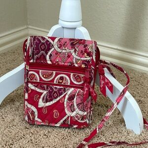 Vera Bradley Pink and Red Paisley Crossbody Bag